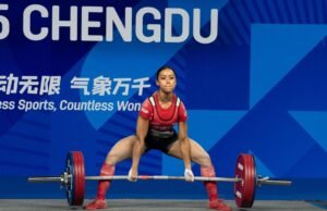 12º recorde mundial para o Lifra de Powerhanna de Cingapura Farhanna Farid nos Jogos Mundiais