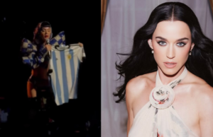“Os brasileiros ficarão com muita raiva”, diz Katie Perry, estendendo a camisa da seleção argentina; Assista ao vídeo