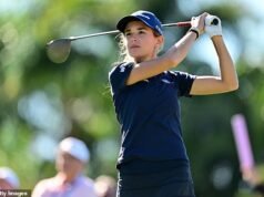 Kai Trump está no último lugar de um torneio de golfe profissional depois que um patrocinador convidou a neta do presidente dos EUA por causa de sua fama impressionante… porque o conselho do padrasto Tiger Woods não ajudou.