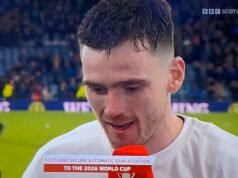 Andy Robertson chorou ao prestar homenagem a Diogo Jota em uma entrevista emocionante depois que a Escócia se classificou para a fase final da Copa do Mundo de 2026.