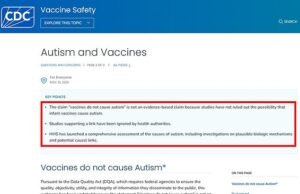 O CDC atualiza o site para afirmar que as vacinas podem causar autismo… apesar de não haver evidências conclusivas
