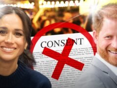 Meghan e Harry felizes por serem fotografados na festa de aniversário de Kardashian, sem carta de consentimento