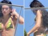Dua Lipa exibe corpo de biquíni na beira da piscina no Brasil