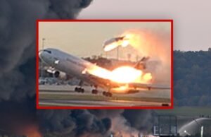 Novas imagens de acidente de avião da UPS mostram motor explodindo da asa esquerda na decolagem