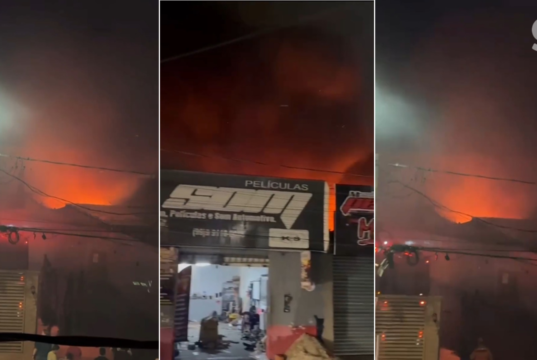 Uma loja de peças automotivas pegou fogo em Imperatrice; vídeo