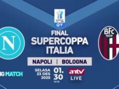 Em andamento! Ao vivo na ANTV Final da Supercoppa Italiana Nápoles x Bolonha