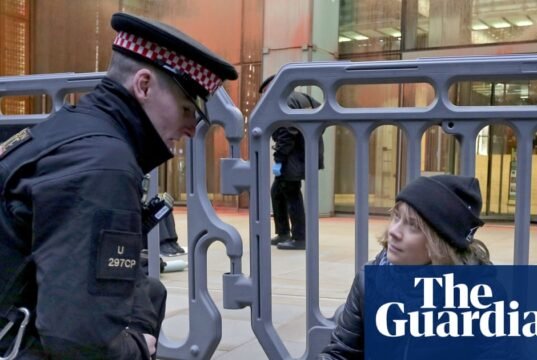 Greta Thunberg presa em Londres por causa do cartaz ‘Prisioneiros de Ação Palestina’. notícias do Reino Unido