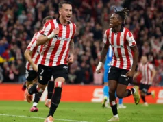 O gol tardio de Berenguer dá ao Bilbao uma vitória por 1 a 0 sobre o Atlético de Madrid.