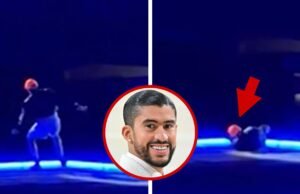 Bad Bunny escorrega e cai durante show na Cidade do México