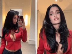Kylie Jenner tira jaqueta vermelha e mostra decote em novo clipe quente