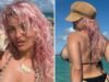 Bebe Rexha traz cabelos rosa e curvas para Turks e Caicos!