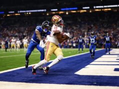 49ers WR Jaouan Jennings entra no modo ‘Grinch’ e trolls os fãs após marcar touchdown em confronto com Colts