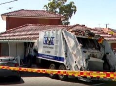 Caminhão de lixo descontrolado bate no quarto de uma criança em Greystanes, Sydney