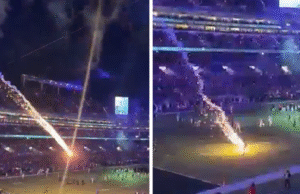 Fogos de artifício em campo no ‘Sunday Night Football’ quase afetam pessoas