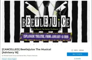 Fãs do sucesso da Broadway ‘Beetlejuice the Musical’ ficam ‘arrasados’ após o cancelamento do show de 2026 em Cingapura