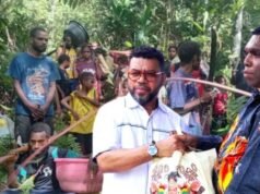Senador da Papua Ocidental distribui ajuda aos refugiados de Bintuni