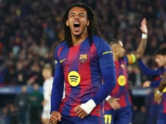 A cabeçada de Kounde dá ao Barcelona uma vitória por 2 a 1 sobre o Frankfurt