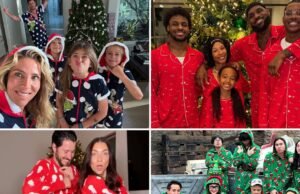 Famílias famosas usam pijamas combinando nas férias