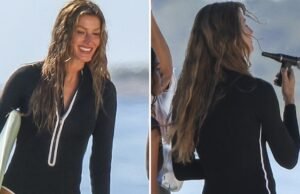 Gisele Bündchen Sessão fotográfica sexy de prancha de surf em Miami