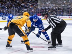 Destaques dos Penguins/Maple Leafs: escorregou antes do intervalo