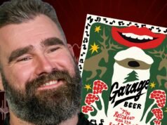 Jason Kelce dá voz ao disco de vinil natalino do Garage Bear
