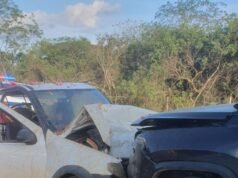 Uma criança também ficou ferida em uma colisão frontal entre um carro e um caminhão na MGC-135