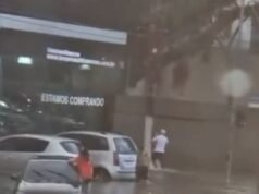 Vídeo: Chuvas inundam estradas na Zona Norte de SP, mulher é obrigada a pular pela janela do carro