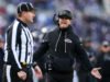 O técnico do Ravens, John Harbaugh, fala com a NFL sobre a anulação da chamada do TD na derrota para o Steelers: ‘Não esclareceu nada’