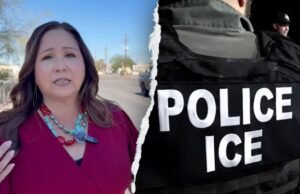 O deputado Grizalva responde às demandas de spray de pimenta durante o ataque DHS Tucson ICE