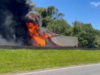 Colisão entre caminhões causa incêndio e morte em Regis Bittencourt, SP; vídeo