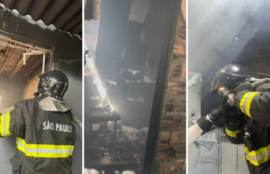 Incêndio destruiu residências e mobilizou bombeiros em Ilhabela, SP