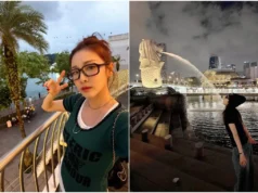 A estrela do K-Pop Sandara Park se delicia com caranguejo e faz compras na VivoCity durante viagem a Cingapura