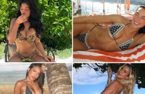 Estrelas sexy em biquínis de bolinhas itty… dia de bolinhas!