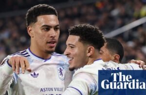 Rodada da Liga Europa: Jadon Sancho marca e Aston Villa sela as oitavas de final da Liga Europa