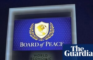 Os telespectadores de Davos notaram que o logotipo do “quadro da paz” de Trump se assemelha ao símbolo da ONU. Donald Trump