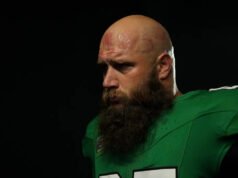 Lane Johnson fora, Trent Williams ativo na Filadélfia