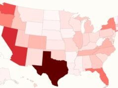 Mapa mostra estados saindo da Califórnia
