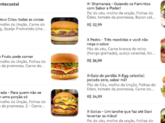 Hambúrgueres evangélicos viralizam nas relações públicas com salgadinhos com nomes bíblicos