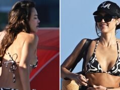 Jessica Alba vista de biquíni em Miami Beach após finalizar o divórcio de Cash Warren