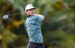 Sem camisa, sem sapatos, sem problema: Isaiah Salinda acerta tiro de resgate aquático no Cognizant Classic