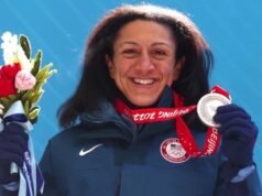 A atleta olímpica de bobsled dos EUA Elana Meyers Taylor está em busca do ouro