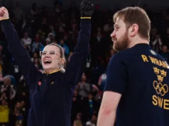 Curling stone cold Isabella Lanaa leva a Suécia ao ouro em duplas mistas
