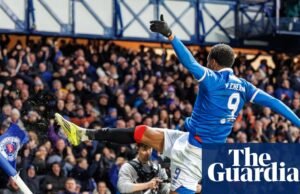 O hat-trick de Youssef Charmiti dá ao Rangers a vitória sobre o líder Hearts Scottish Premiership
