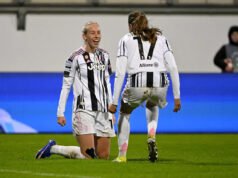 Golazo no último segundo venceu a Juventus Feminina na primeira mão do play-off da UWCL contra o Wolfsburg