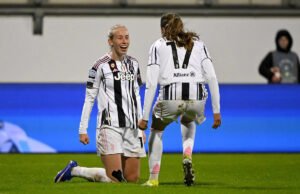 Golazo no último segundo venceu a Juventus Feminina na primeira mão do play-off da UWCL contra o Wolfsburg