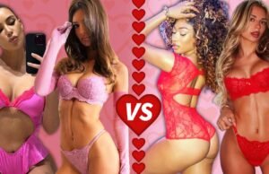 rosa vs. vermelho: mulheres em lingerie rendada Quem você gostaria?!