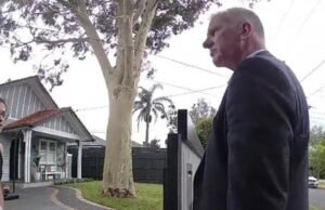 Corretor de imóveis de Bayside flagrado pela câmera abusando de jovem mãe por causa de soprador de folhas