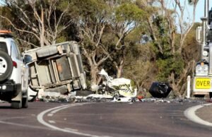 Policial gravemente ferido em colisão com caminhão na rodovia em Marginy, Sul da Austrália
