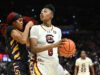 O nº 3 da Carolina do Sul venceu o nº 6 LSU por 79-72 e estende a seqüência de vitórias contra os Tigers para 18 jogos