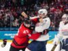 Jogos Olímpicos de Inverno de 2026: Pierre Crinnon suspenso pela Federação Francesa de Hóquei por brigar com o canadense Tom Wilson